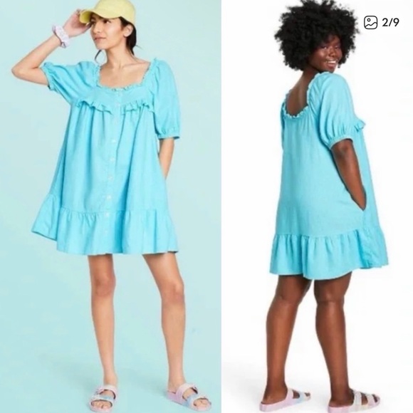 Stoney Clover Lane x Target Blue Mini Dress Size Medium - Picture 2 of 9